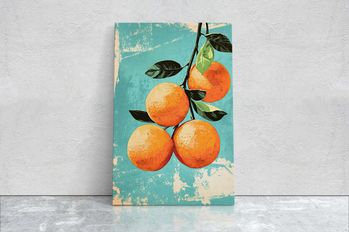 Vintage Oranges, Orange Still Life, Retro Food, Fruit Art