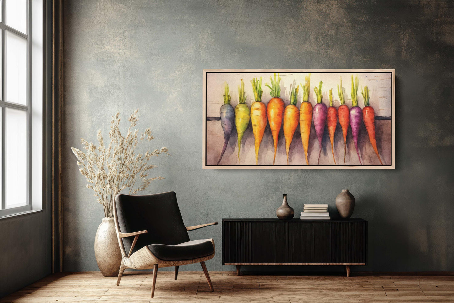 Rainbow Carrots, Barn print, Food Art, Kitchen Decor, Dining Room, Heirloom Carrots