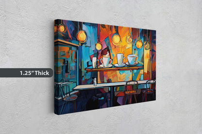 Coffee Shop Art, Coffee Art, Latte Painting, Pop Art, Modern Contemporary, Colorful Vivid, Abstract, Framed Canvas, Large Art print