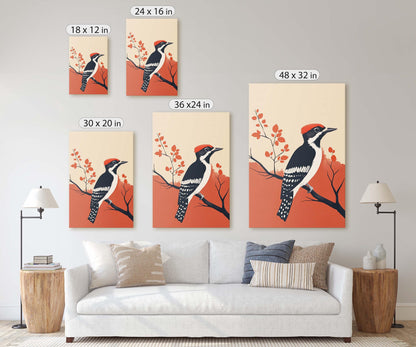 Woodpecker Art, Contemporary Print, Abstract Bird