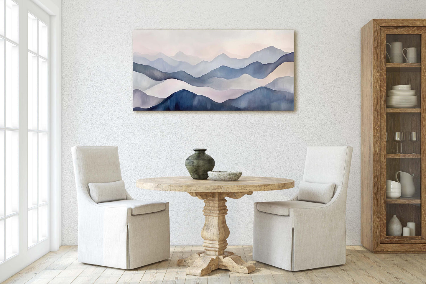 Abstract Mountains, Minimalist Nature, Scenic Decor, Contemporary Art