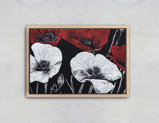 Red White Poppies, Poppy Flowers, Poppies Painting