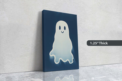 Cute Ghost Illustration, Halloween Ghost, Friendly Ghost, Happy Ghost, Fun Spirit, Halloween Poster, Canvas Art, Kid Friendly Halloween
