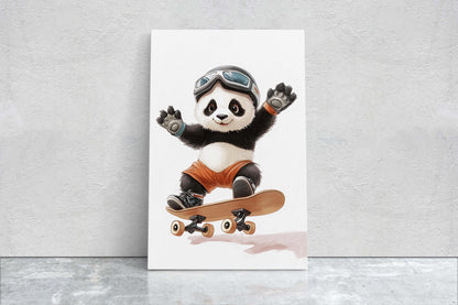 Panda Skateboard, Kids Room, Boys Room, Girls Room, Play Room