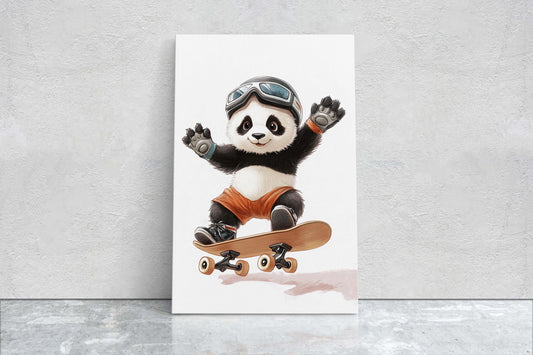 Panda Skateboard, Kids Room, Boys Room, Girls Room, Play Room