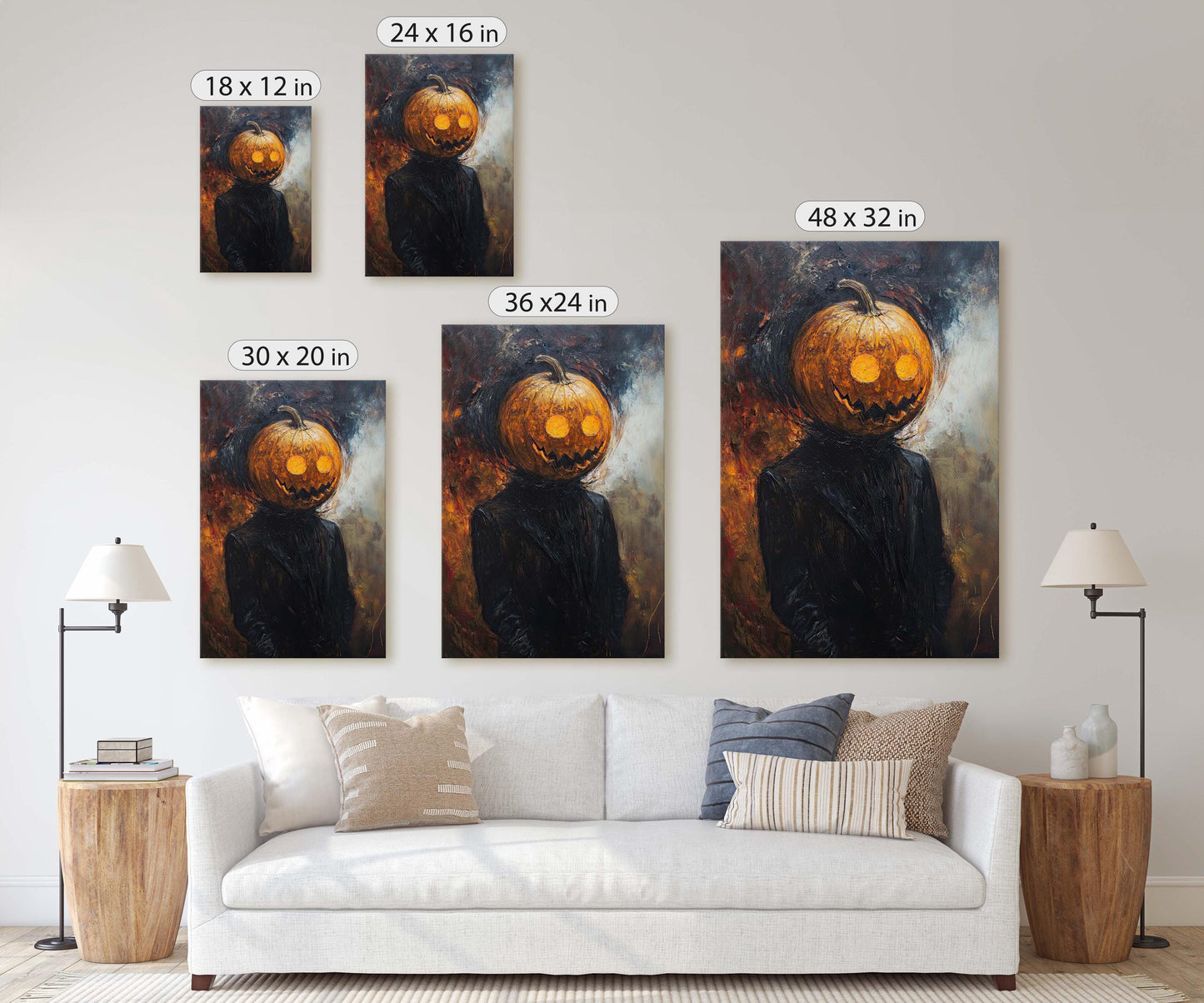 Scary Pumpkin, Halloween Art, Headless Horseman, Jack O Lantern, Spooky Art, Gothic Decor