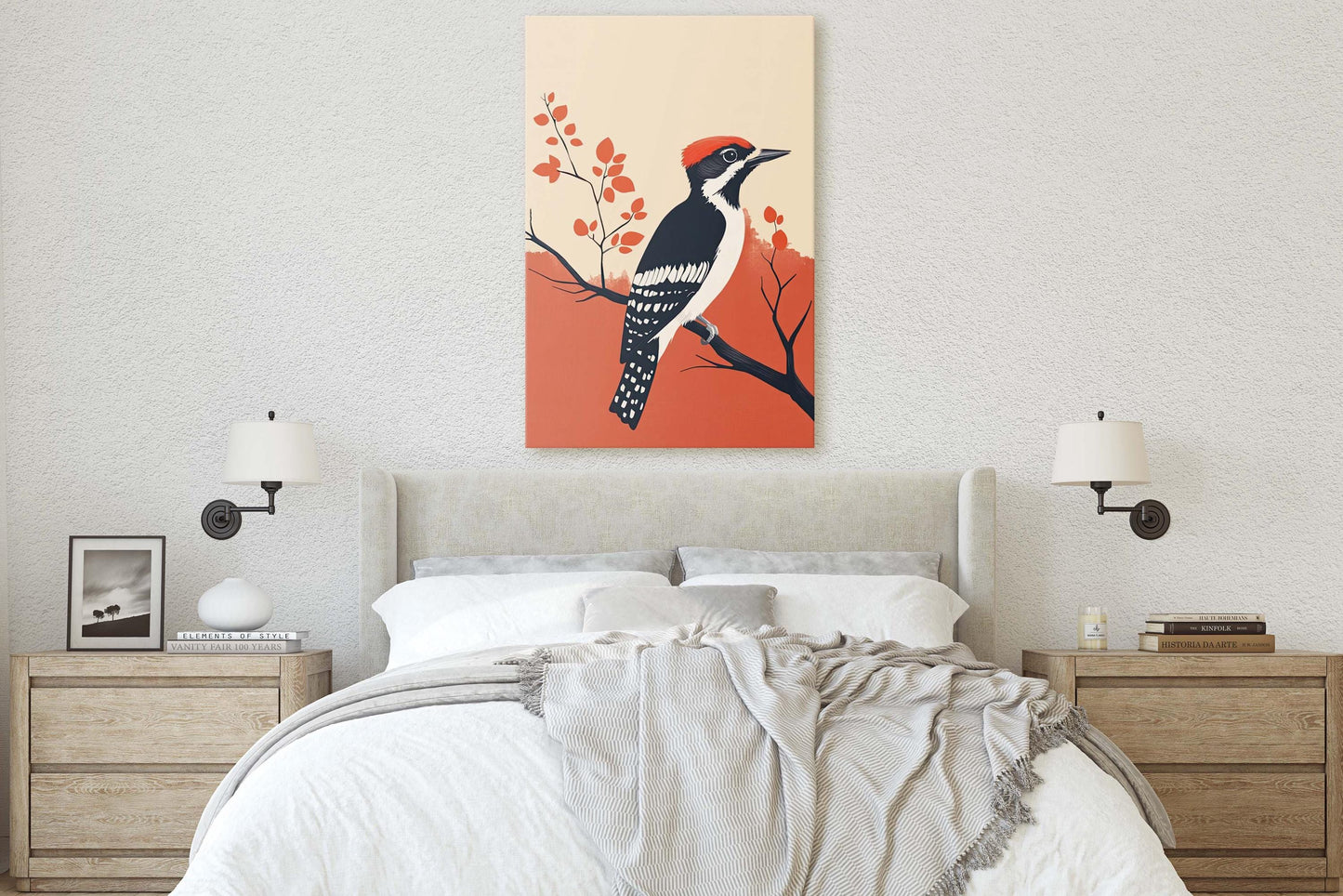 Woodpecker Art, Contemporary Print, Abstract Bird