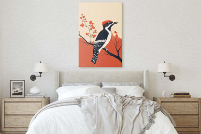 Woodpecker Art, Contemporary Print, Abstract Bird