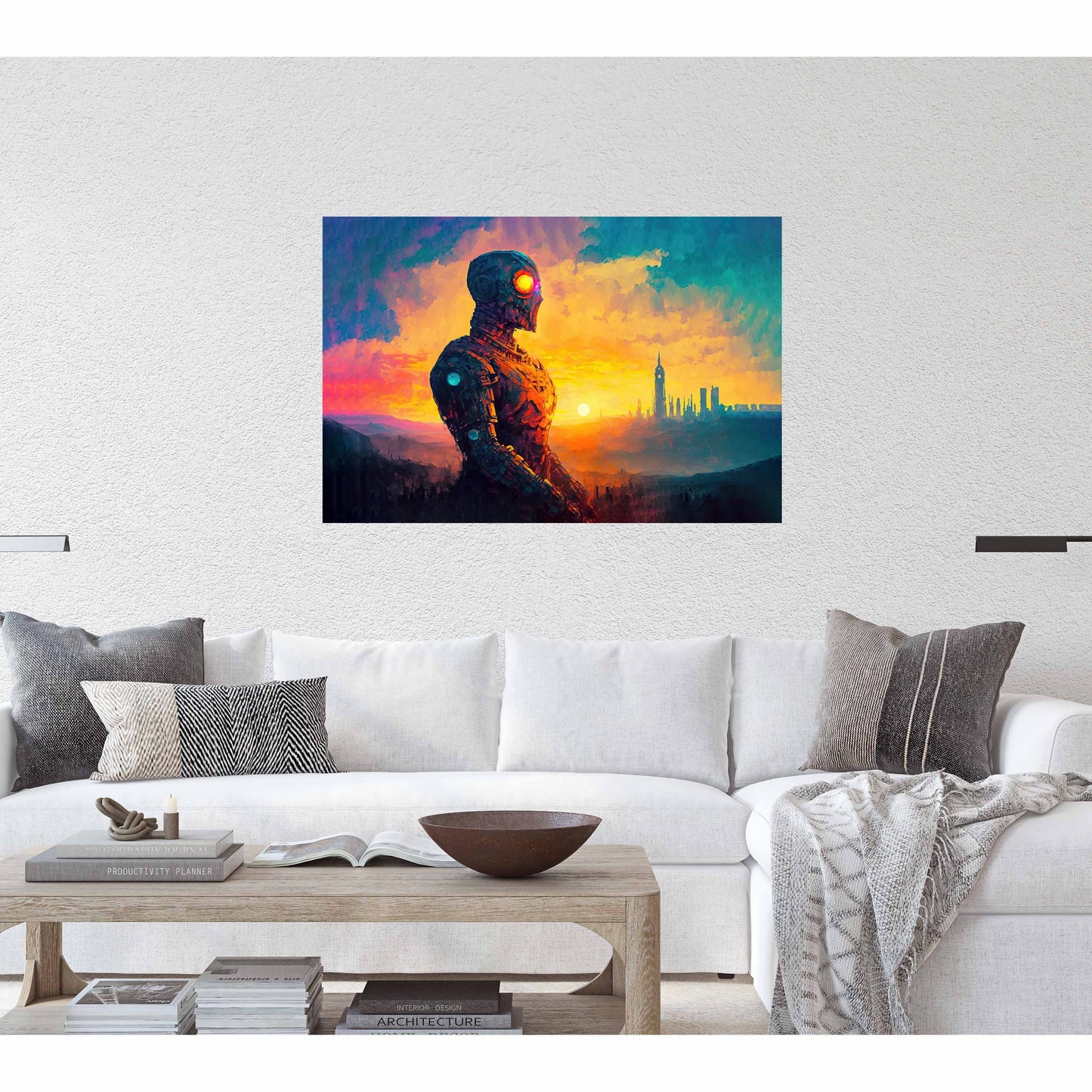 Retro Futuristic Robot Canvas Art Ready To Hang | Science Fiction | Sci-Fi | Fantasy