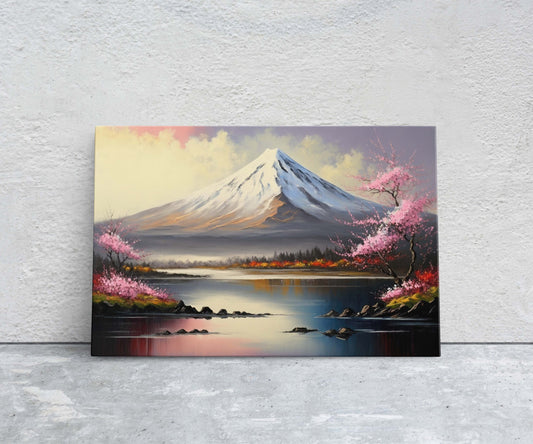 Mount Fuji Canvas Art Ready To Hang Large Print, Oil Painting, Landscape