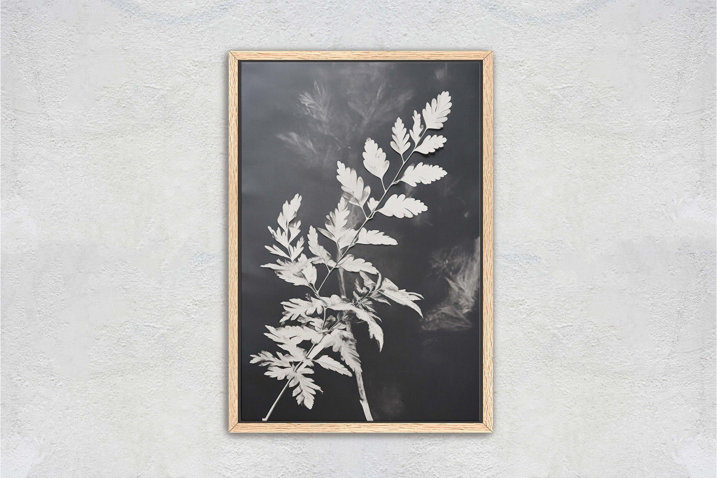 Black and White Floral, Botanical Art, Wildflower Decor, Farmhouse Print, Modern Art, Large Print, Framed Canvas