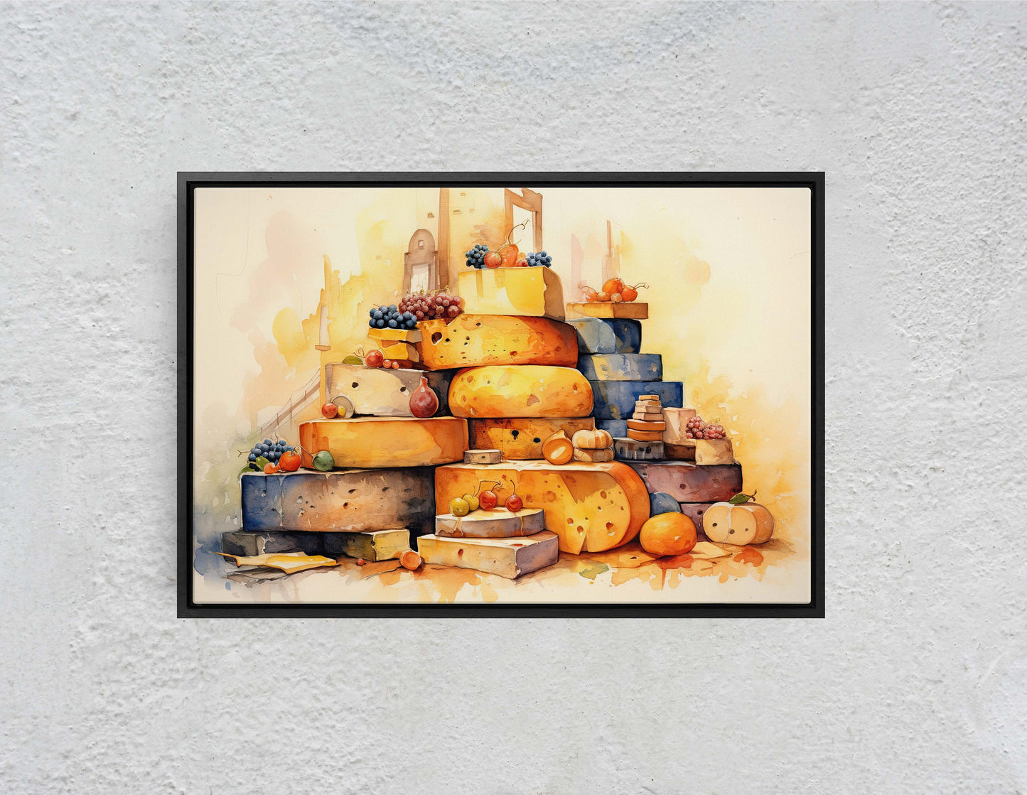 Cheese Lover Art, Dining Room Art, Kitchen Decor, Restaurant Art, Deli Decor, Fine Dining, Ready to Hand, Canvas Art Print