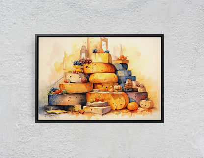 Cheese Lover Art, Dining Room Art, Kitchen Decor, Restaurant Art, Deli Decor, Fine Dining, Ready to Hand, Canvas Art Print