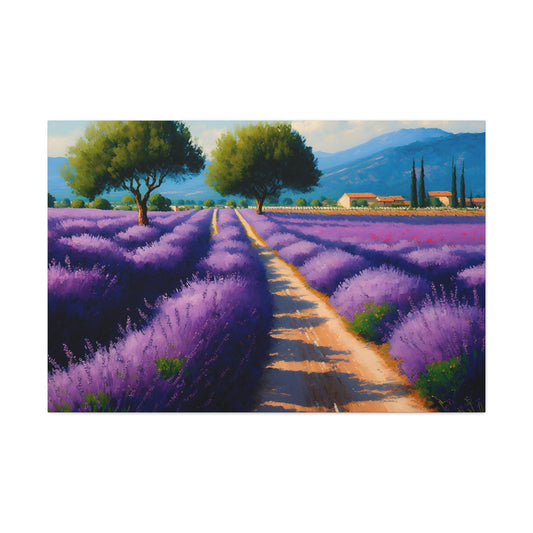 Lavender Field Landscape Canvas Art