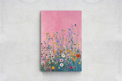 Abstract Wildflowers, Pink Decor, Botanical Art, Floral Print