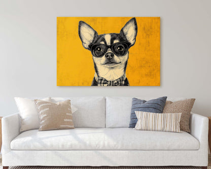 Hipster Chihuahua, Pop Art, Modern Decor, Street Art, Animal Art, Unique Art, Kids Room, Boys Room, Girls Room