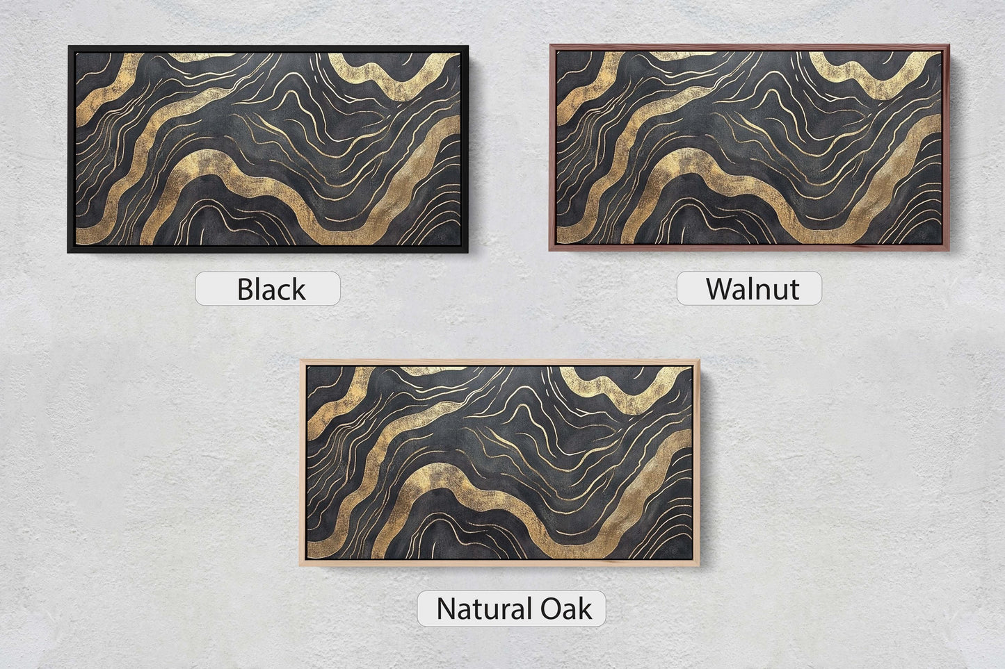Gold and Black Abstract, Modern Print, Contemporary Decor, Abstract Wood