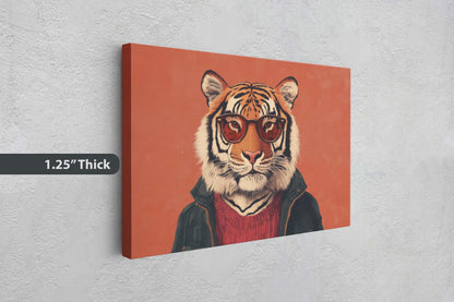 Hipster Tiger, Pop Art, Modern Decor, Street Art, Animal Art, Unique Art, Kids Room, Boys Room, Girls Room