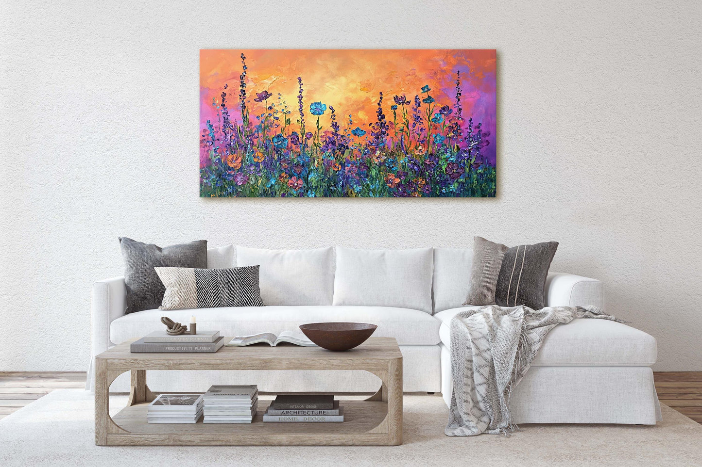 Vivid Wildflowers, Flower Painting, Statement Piece