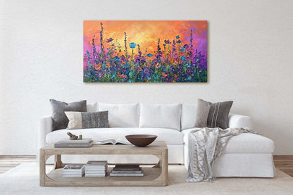 Vivid Wildflowers, Flower Painting, Statement Piece