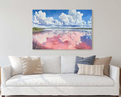 Las Coloradas Lagoon, Pink Ocean, Scenic Decor, Mexico Art