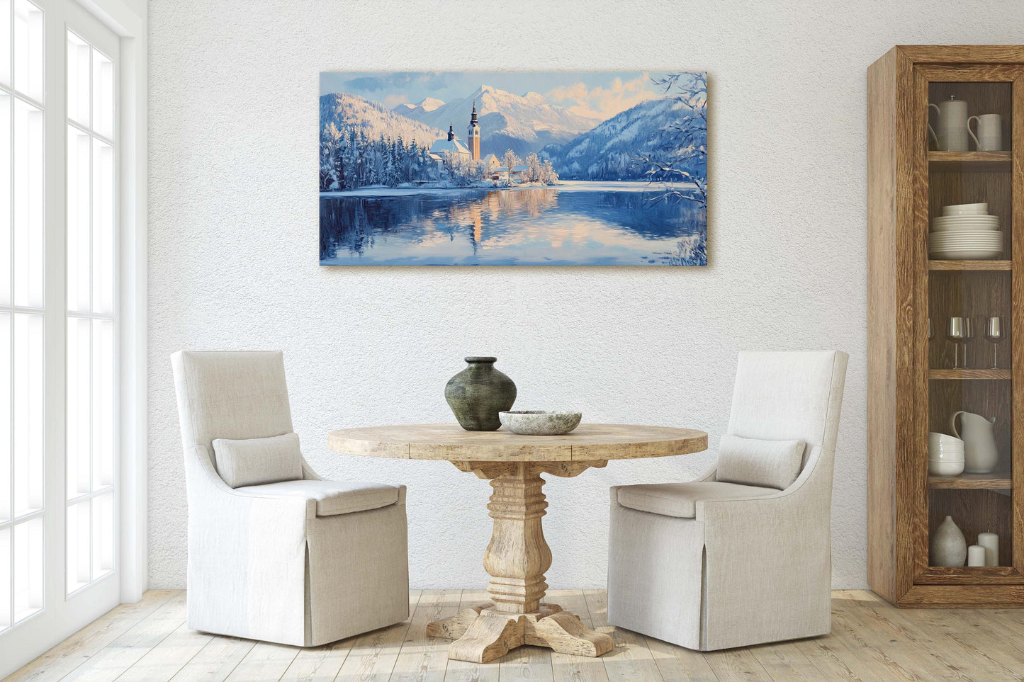 Lake Bled Painting, Slovenia Art, Landscape Painting, Nature Art