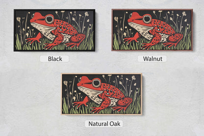 Red Frog Painting, Scandinavian Art, Contemporary Decor, Modern Design