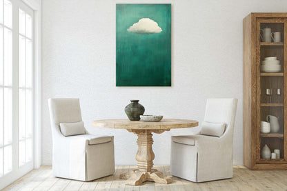 Moody Cloud Print, Emerald Green, Minimalist Art, Maximalist Art