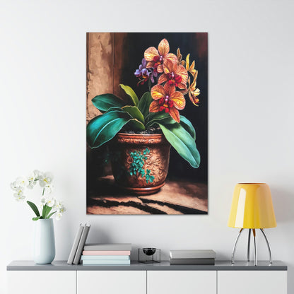 Potted Orchid Canvas Ready To Hang Large Print, Flowers, Painting