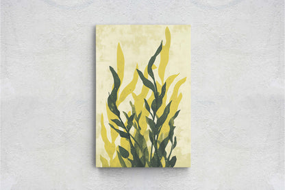 Modern Seaweed Art, Contemporary Plant, Green Botanical