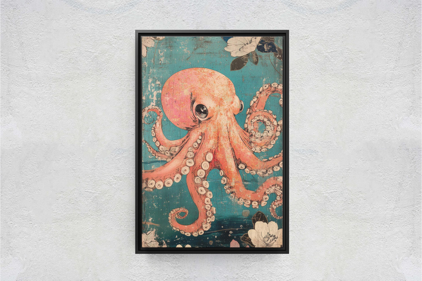 Vintage Octopus Print, ukiyo-e Print, Japanese Art, Vintage Retro
