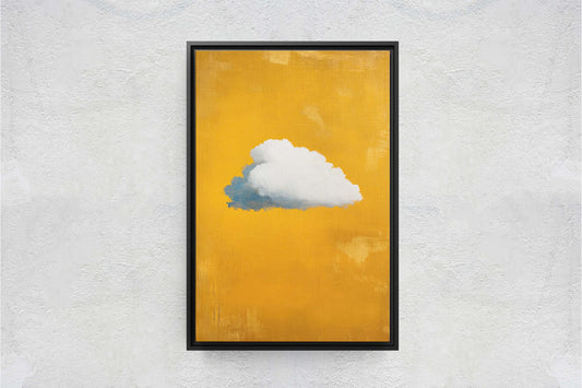 Cloud Art Vintage, Cloud Painting, Surreal Art, Pop Art, Yellow Gold Mustard