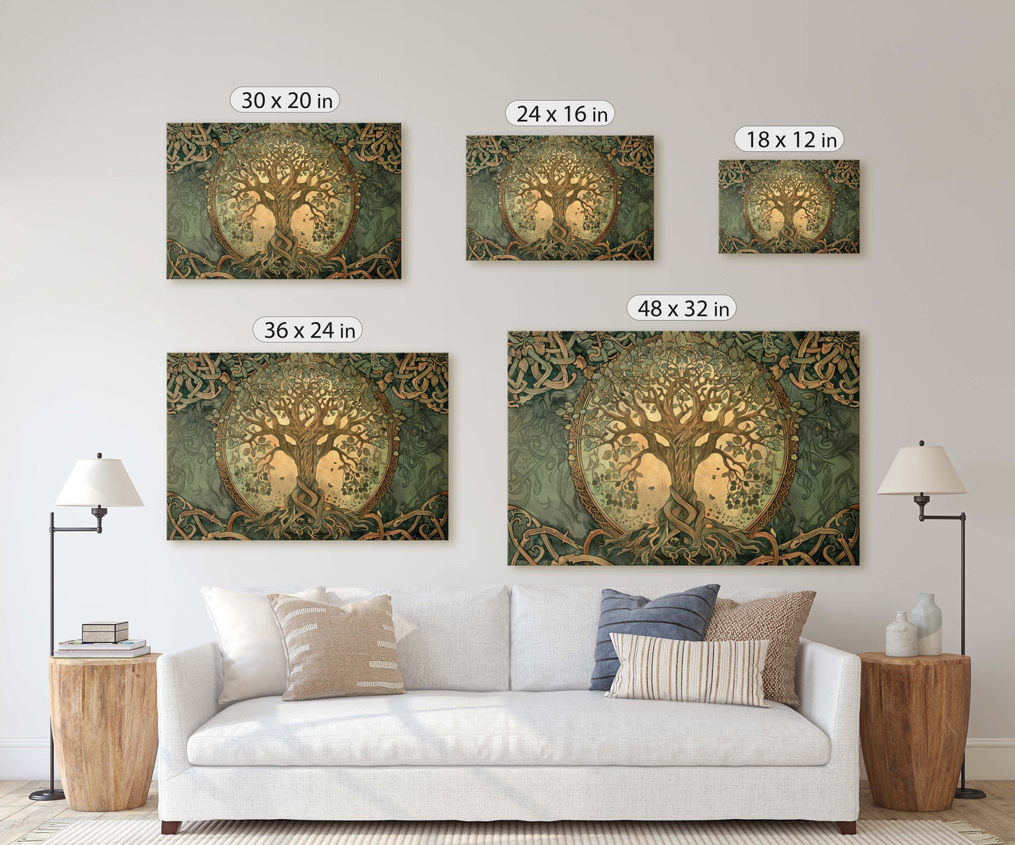 Tree of Life, Celtic Art, Yggdrasil Painting, Norse Mythology, Symbolic Artwork, Nature Decor, Abstract Nature, Large Print