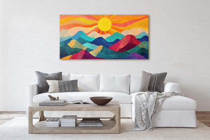 Minimalist Mountain, Nature Landscape, Scandinavian Art, Extra Large Print