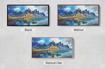 Vestrahorn Painting, Iceland Art, Nature Painting, Mountain Art