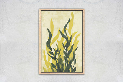 Modern Seaweed Art, Contemporary Plant, Green Botanical