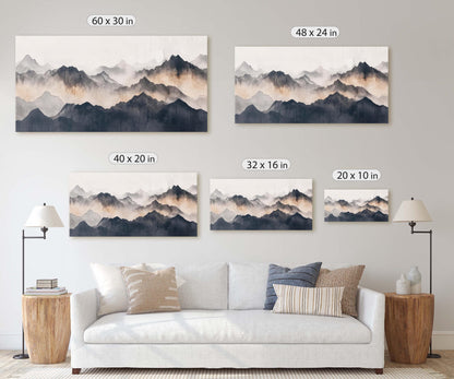 Misty Mountains, Foggy Landscape, Abstract Mountains, Contemporary Art