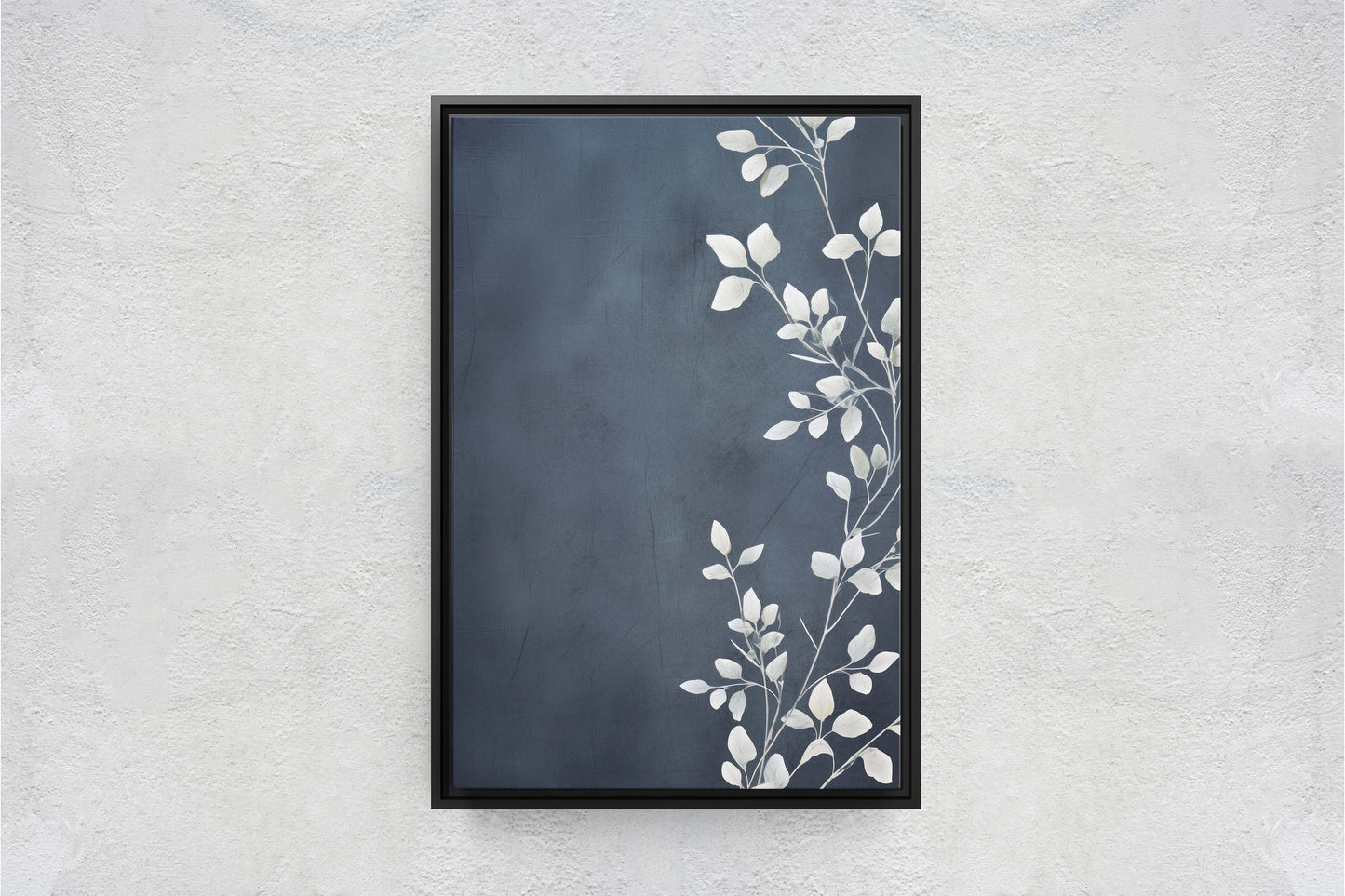 Botanical Print, Black and White, Minimalist Painting, Farmhouse Decor, Floral Wall Art, Framed Canvas, Wildflower Art