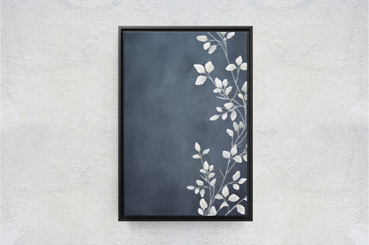 Botanical Print, Black and White, Minimalist Painting, Farmhouse Decor, Floral Wall Art, Framed Canvas, Wildflower Art