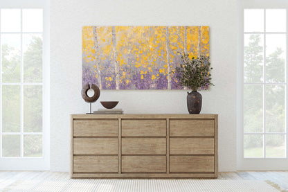 Impressionist Fall, Aspen Trees, Canvas Print, Abstract Art