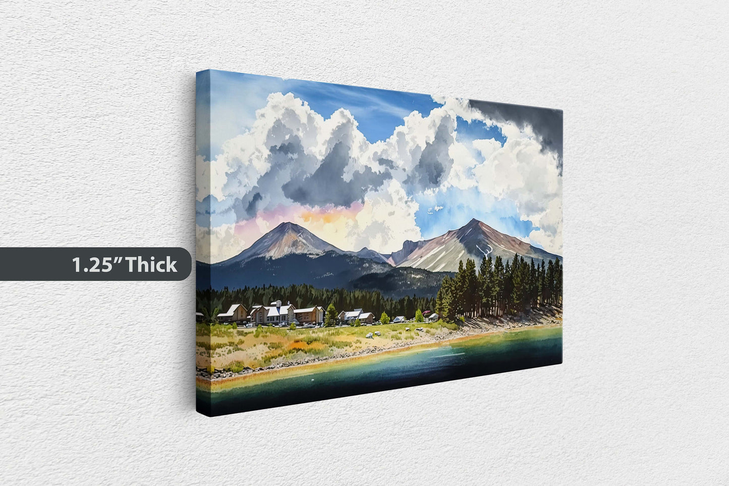 Big Sky Montana, Canvas Art, Ready To Hang, Large Print, Landscape Painting, Dramatic Landscape, Mountain Range, Blue sky mountain,