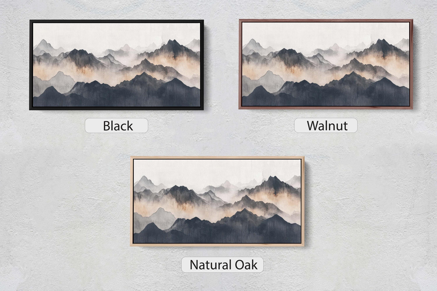 Misty Mountains, Foggy Landscape, Abstract Mountains, Contemporary Art