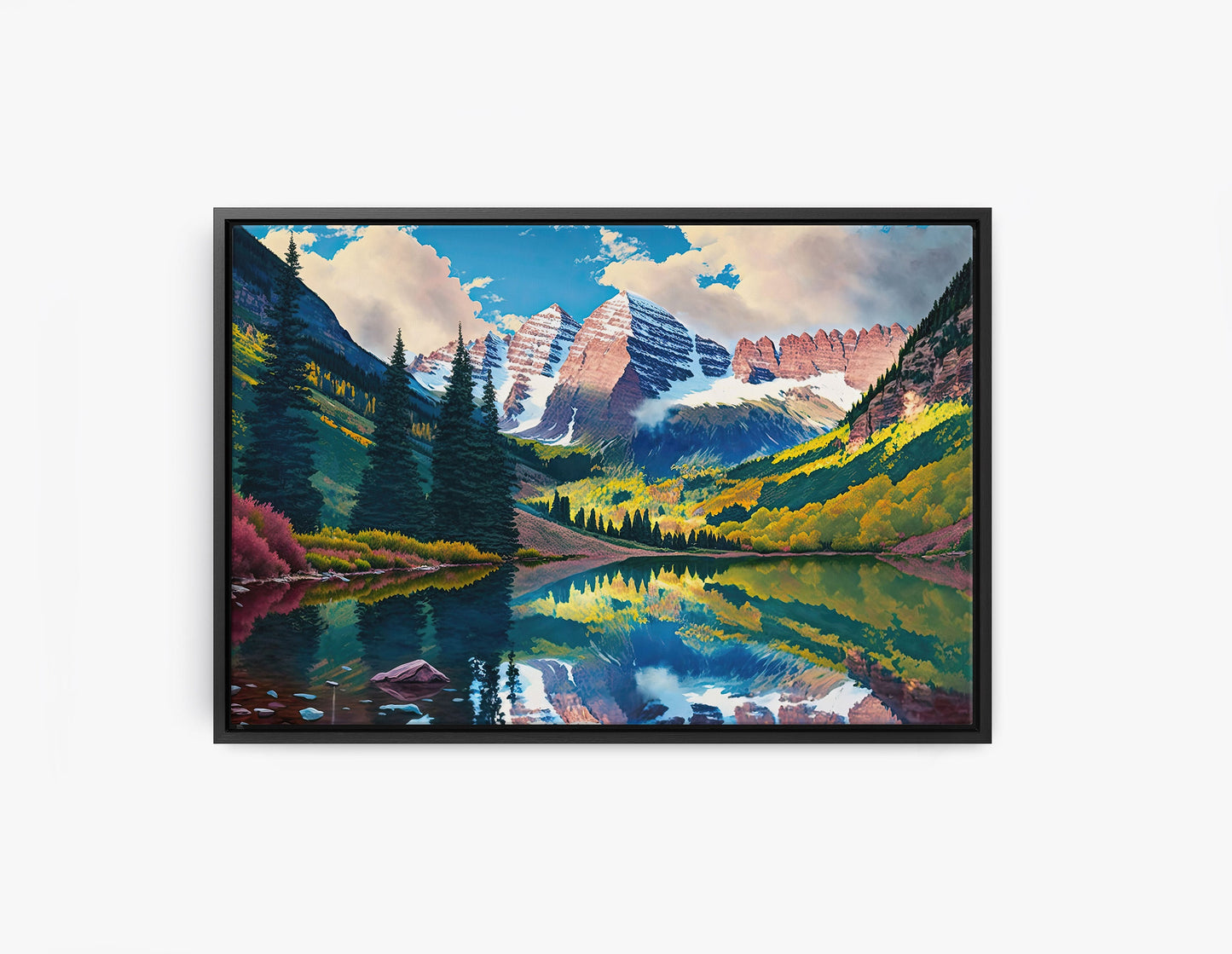 Aspen Colorado, Mountains Canvas Art Ready To Hang Large Print, Oil Painting, Landscape