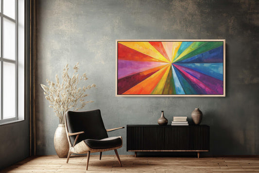 Painted Rays, Color Theory, Contemporary Art, Modern Decor, Maximalist Art