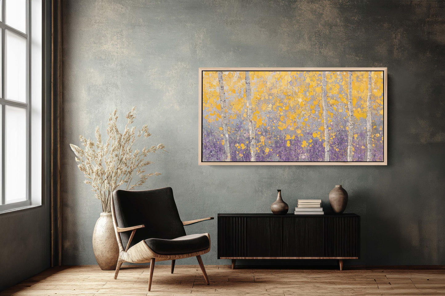 Impressionist Fall, Aspen Trees, Canvas Print, Abstract Art