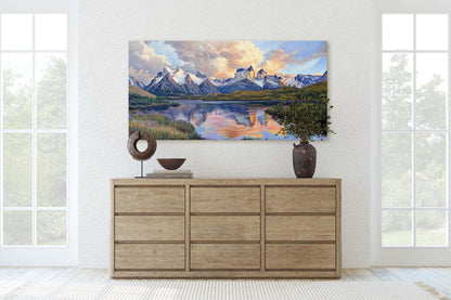 Cuernos del Paine, Torres del Paine , Chile Painting, Nature Art