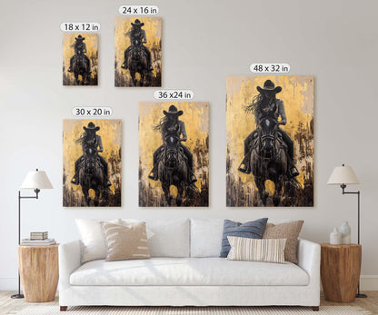 Cowgirl Painting, Woman Riding Horse, Western Art, Rodeo Decor