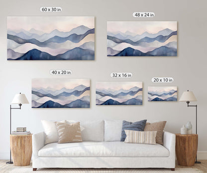 Abstract Mountains, Minimalist Nature, Scenic Decor, Contemporary Art