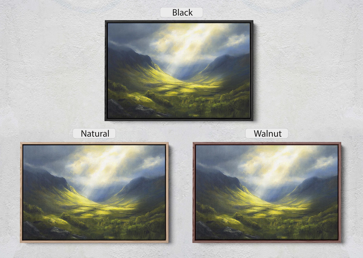 Celtic Highlands, Scottish Highland, Mountain Valley, Valley Painting, Light After Storm