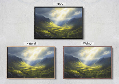Celtic Highlands, Scottish Highland, Mountain Valley, Valley Painting, Light After Storm